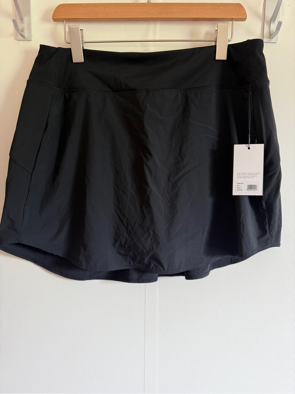 NWT Knix Essential Sport Skort Black Size Large Athletic Golf Tennis